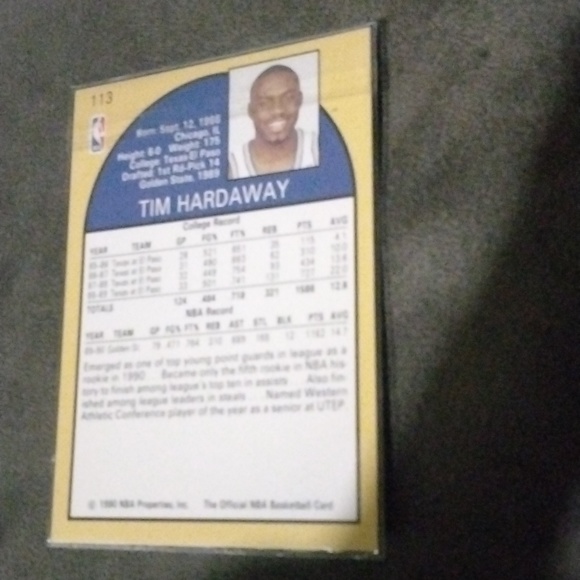 Tim Hardaway 1990 rookie basketball card. NBA hoops. Golden State warriors - Picture 2 of 2